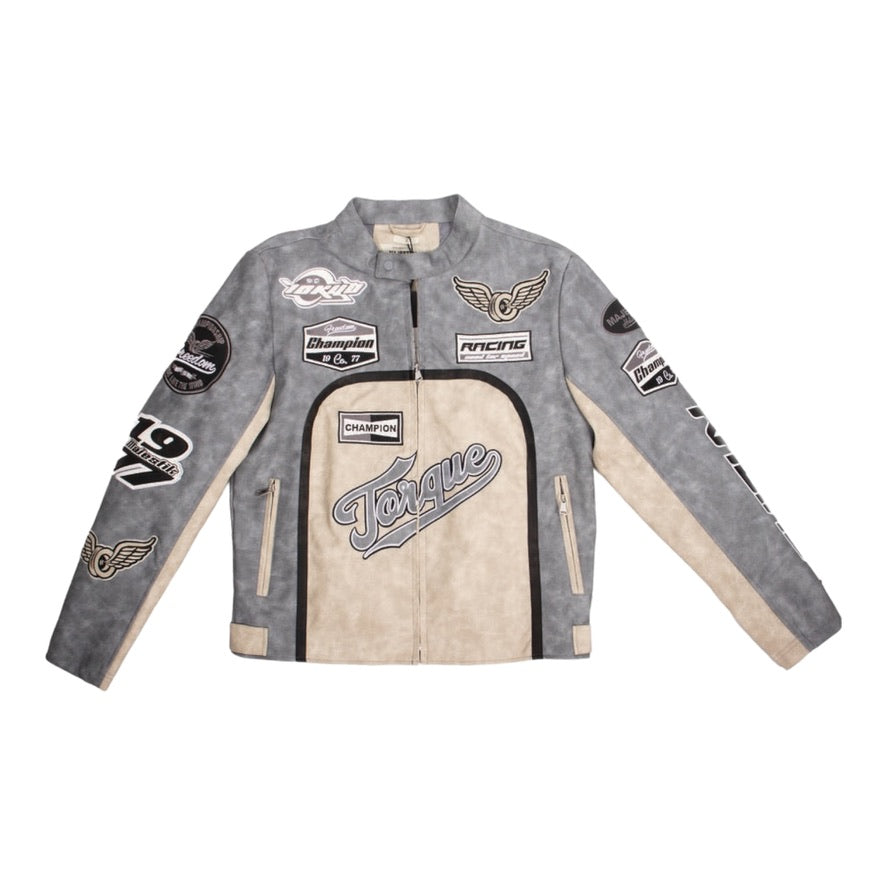 MAJESTIK: PU Faux Leather Racing Jacket JJ2421